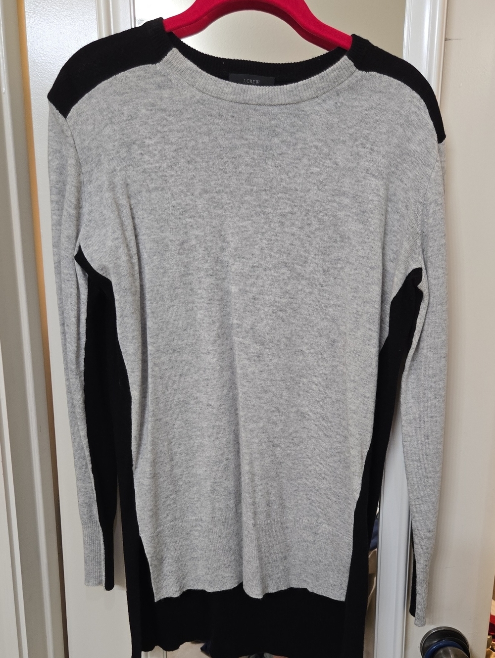 J. Crew Black and Gray V-Neck Layering Sweater